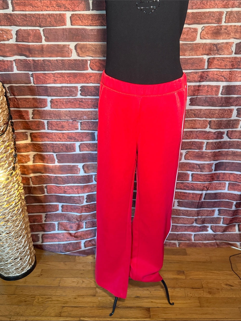 👟 BCG Red Track Pants w/ Side Stripe Y2K — Red — Sz Large / K